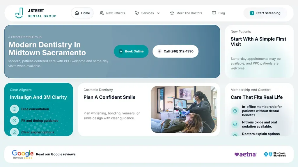 Jstreet Dental Group sitio web