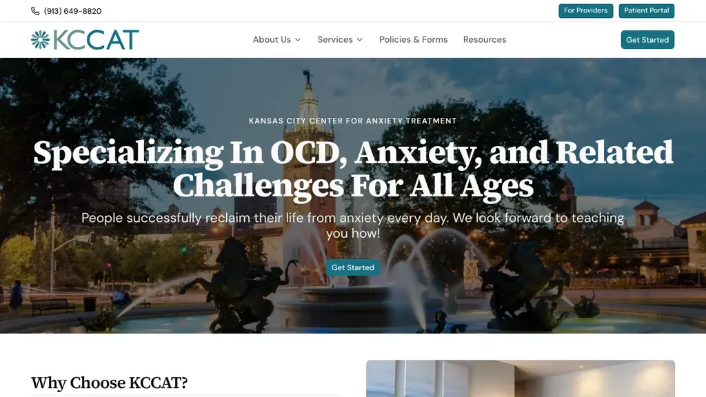 Kansas City Center for Anxiety Treatment sitio web