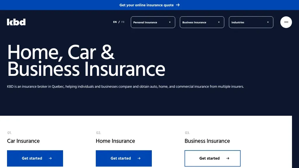 KBD Assurance sitio web