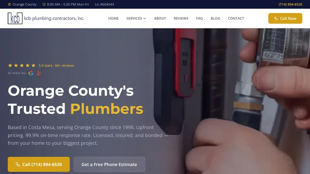 KCB Plumbing sitio web