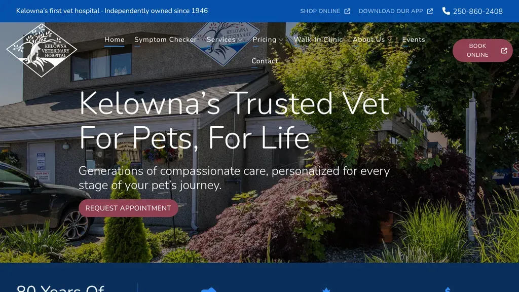 Kelowna Veterinary Hospital website
