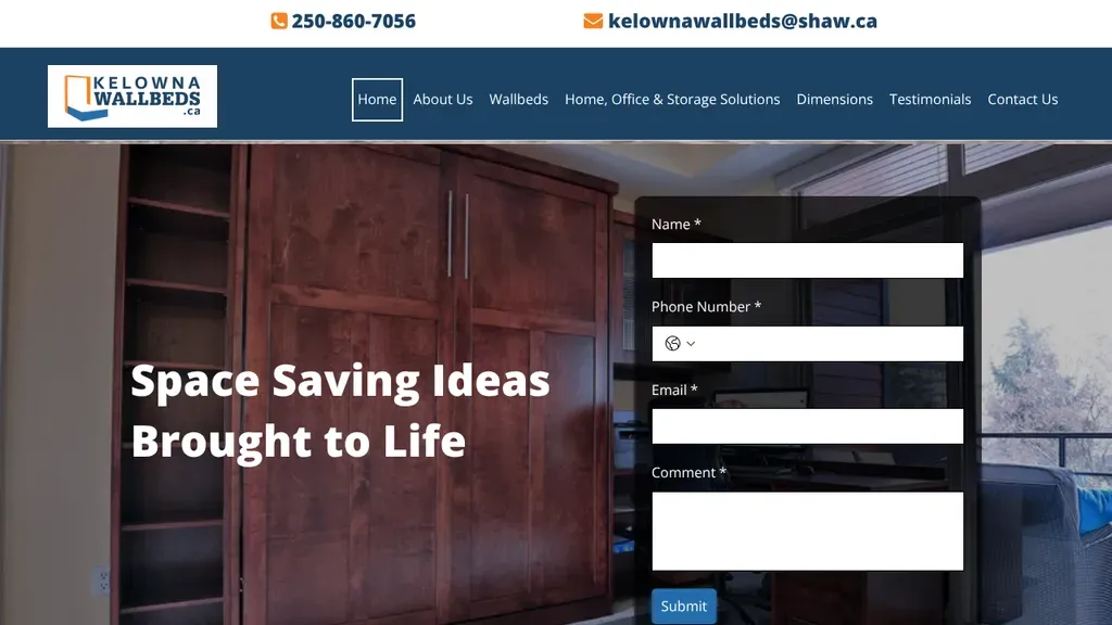Kelowna Wallbeds sitio web