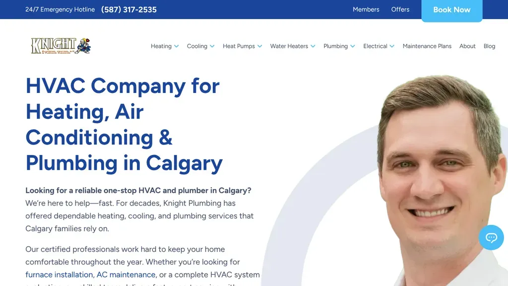 Knight Plumbing, Heating & Air Conditioning sitio web