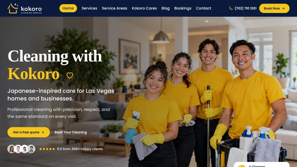 Kokoro Cleaning Service sitio web
