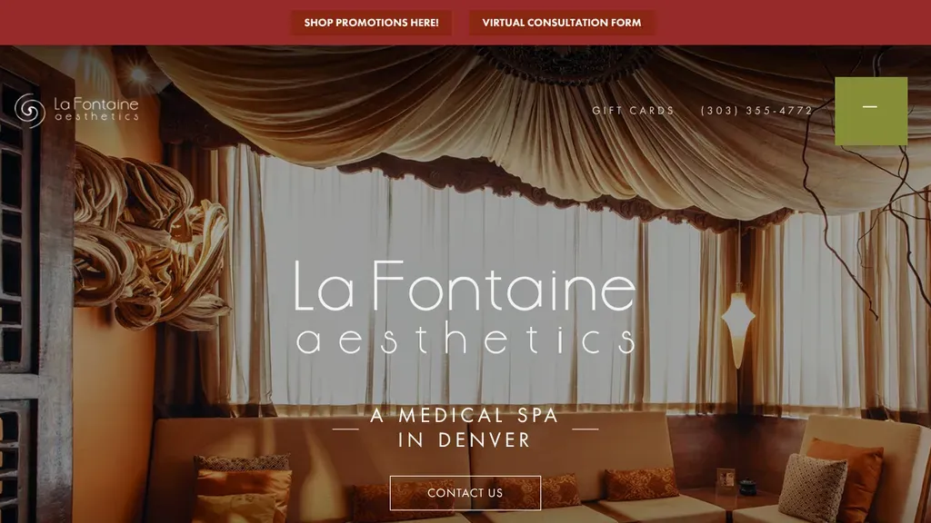 La Fontaine Aesthetics sitio web