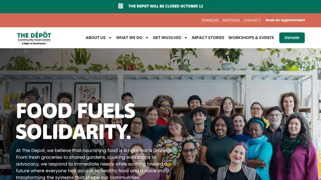 Le Dépôt Centre communautaire d'alimentation (Marché Dépôt) sitio web