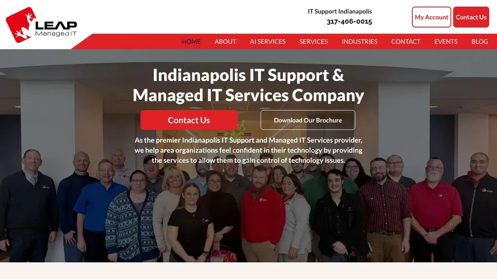 Leap Managed IT sitio web
