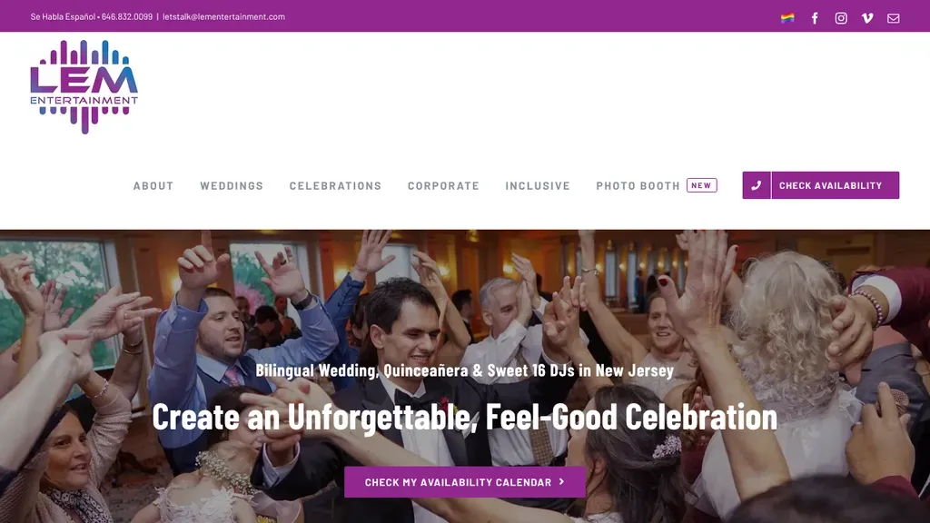 LEM Entertainment sitio web