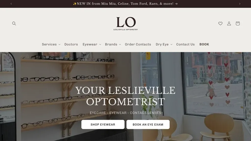 Leslieville Optometry sitio web