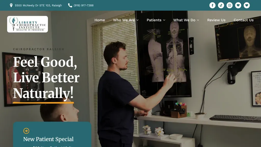 Liberty Chiropractic Institute Raleigh sitio web