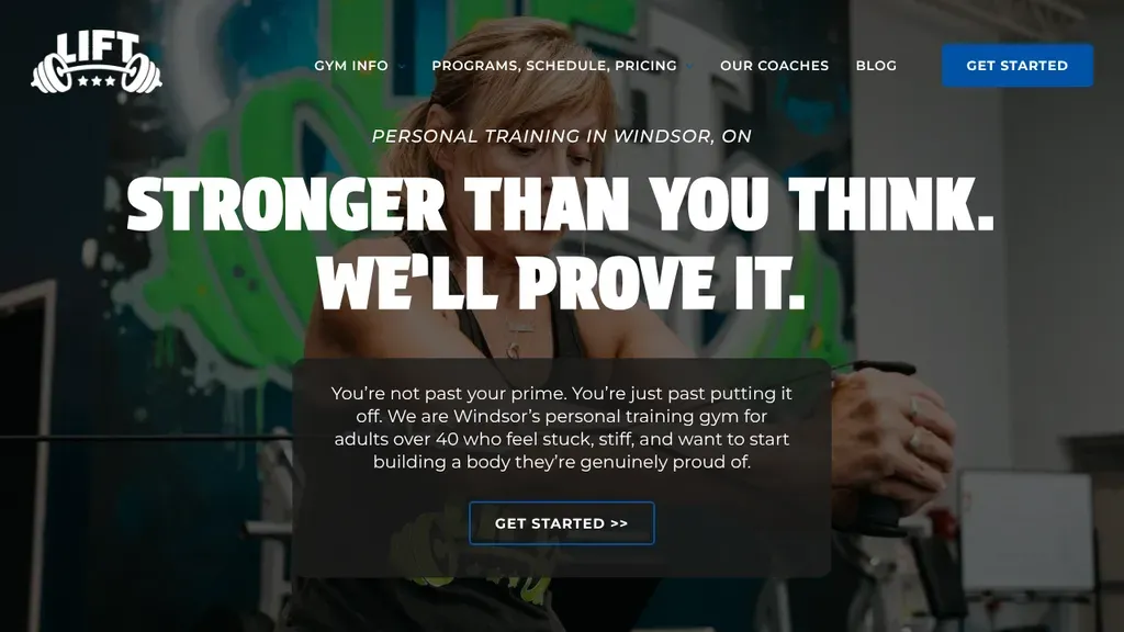 LIFT personal training sitio web
