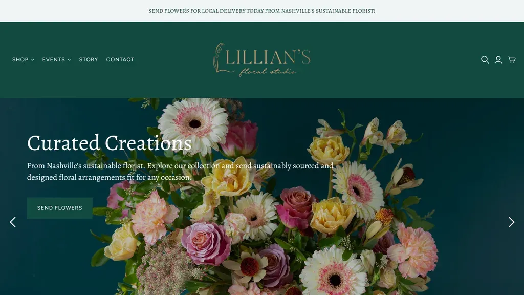 Lillian's Floral Studio sitio web