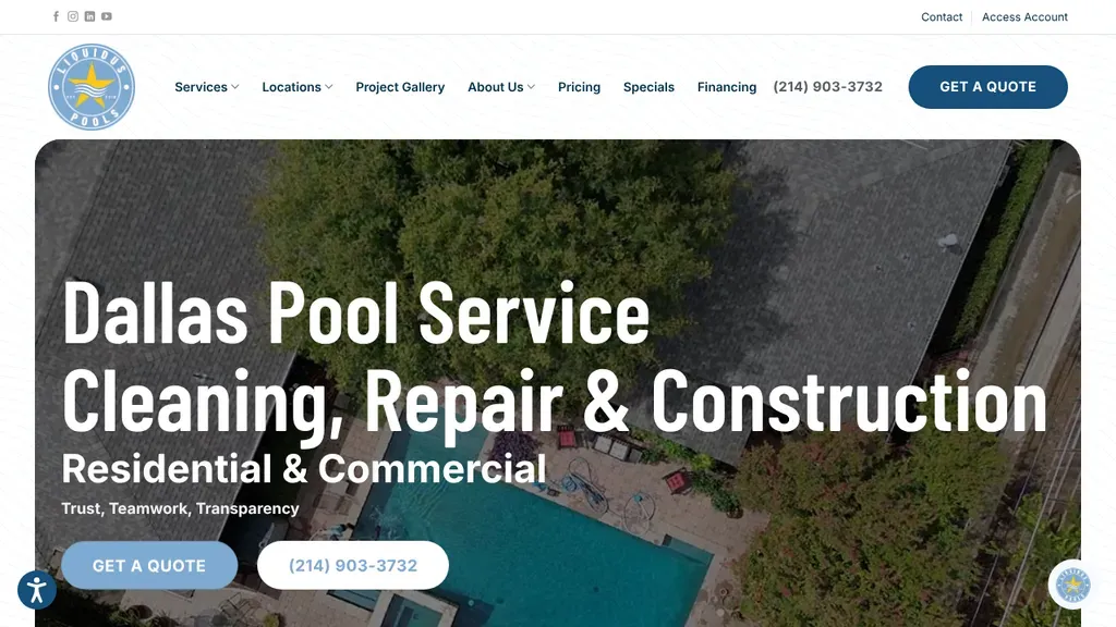 Liquidus Pool Services sitio web