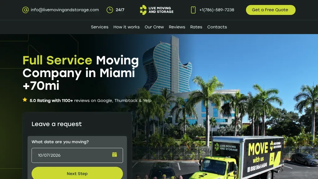 Live Moving and Storage sitio web
