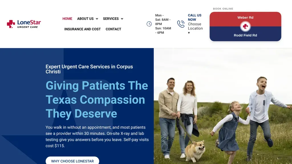 LoneStar Urgent Care sitio web