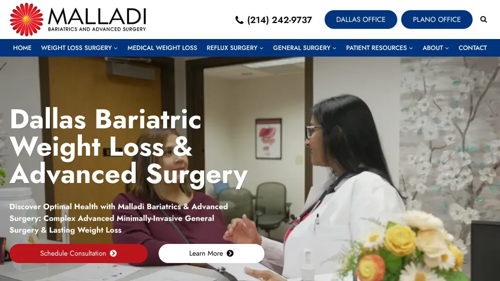 Malladi Bariatrics and Advanced Surgery sitio web