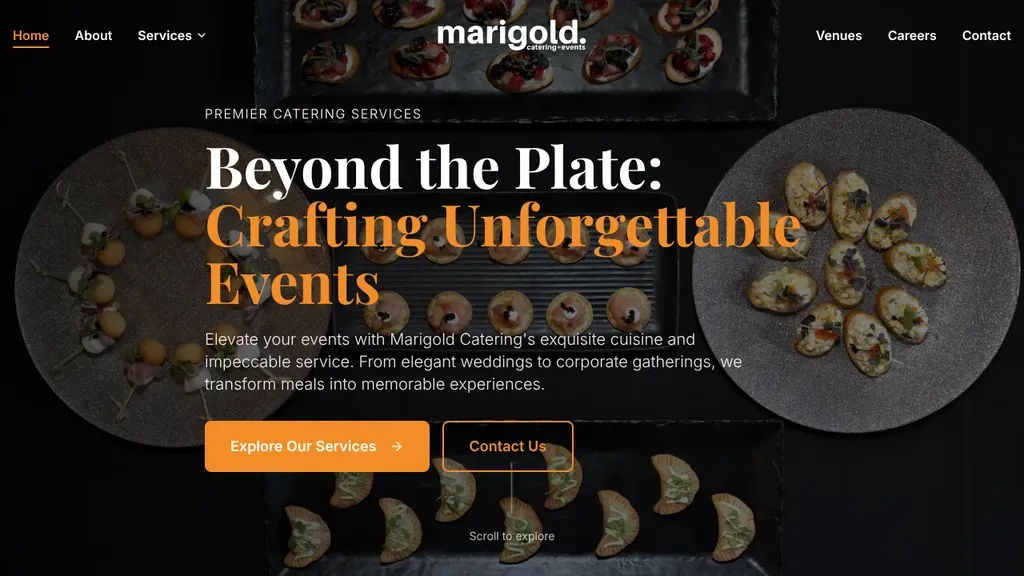 Marigold Catering + Events sitio web
