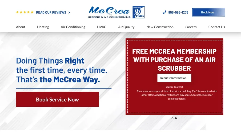 McCrea Heating & Air Conditioning sitio web