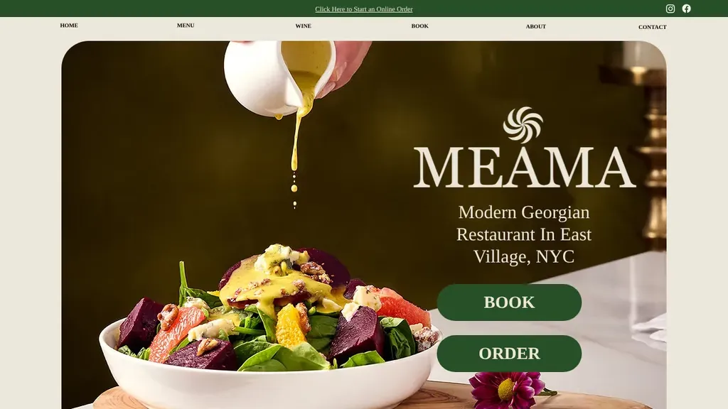 MEAMA Georgian Fusion sitio web