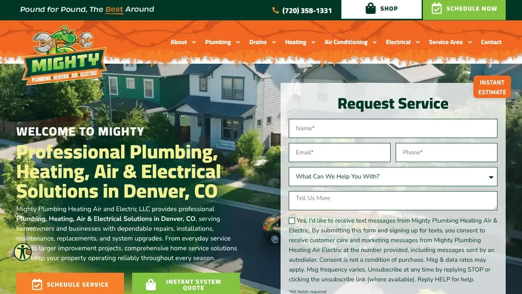 Mighty Plumbing Heating Air and Electric sitio web