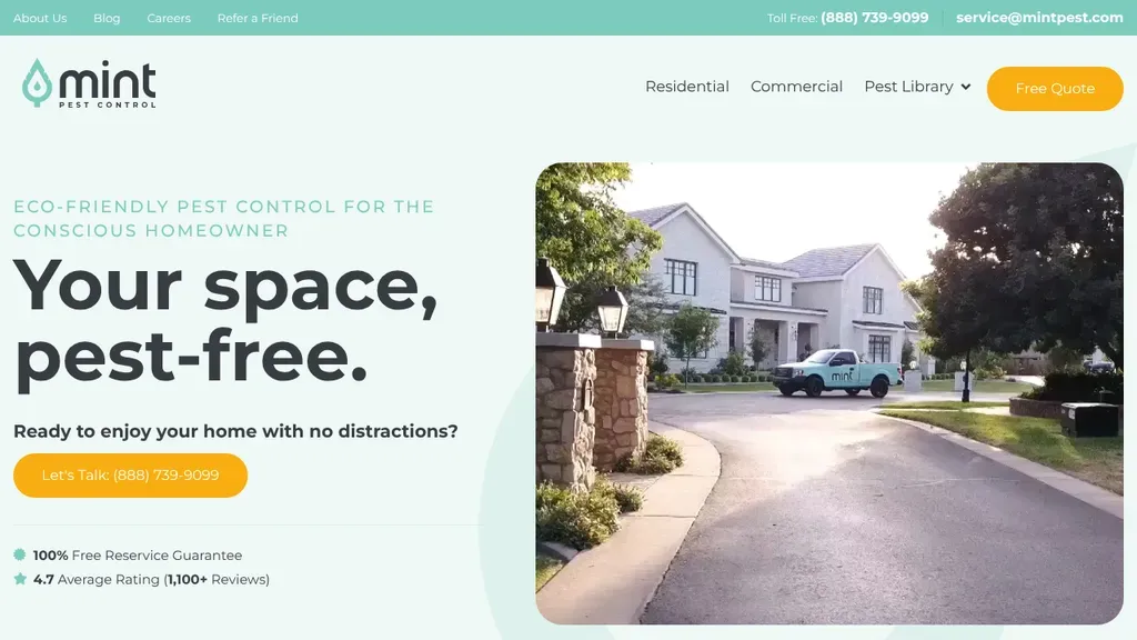 Mint Pest Control sitio web