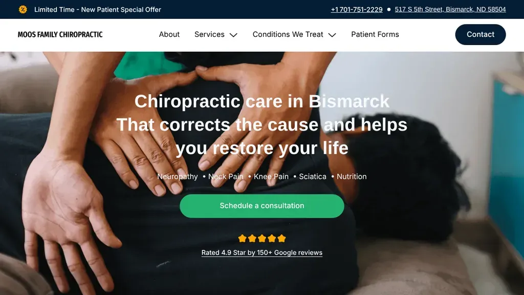 Moos Family Chiropractic sitio web