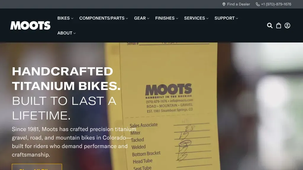 Moots Cycles website