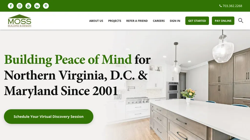 Moss Building & Design sitio web