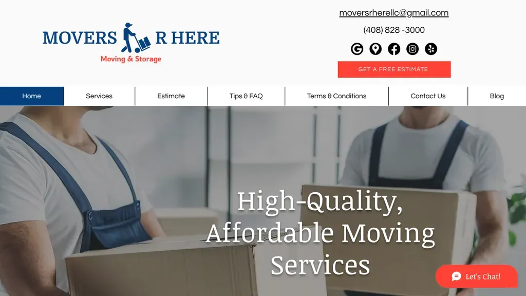 Movers R Here sitio web