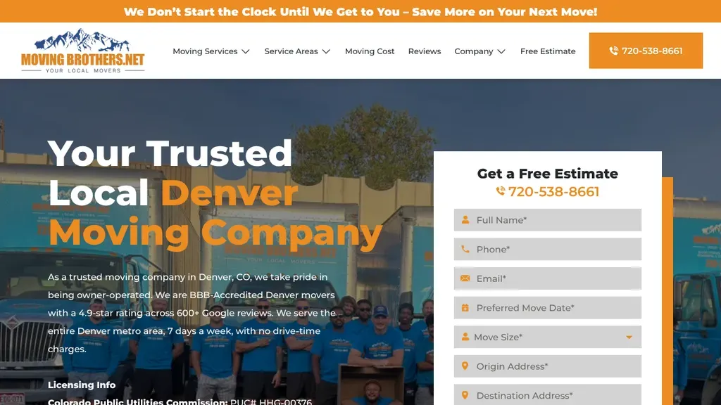 Moving Brothers Denver Movers sitio web