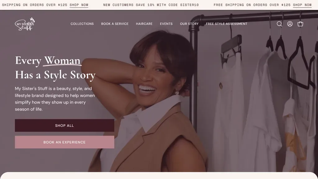 My Sister's Stuff Salon & Boutique sitio web