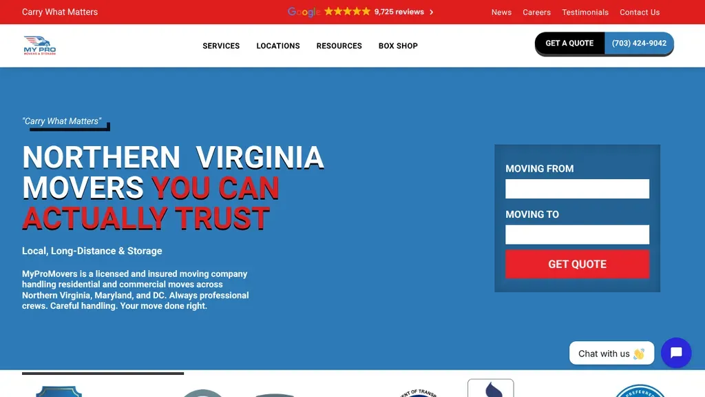 MyProMovers Arlington sitio web