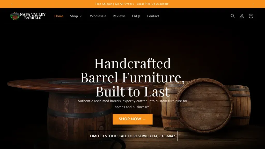 Napa Valley Wine Barrels sitio web