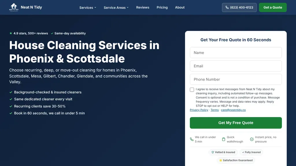 Neat N Tidy House Cleaning of Scottsdale sitio web