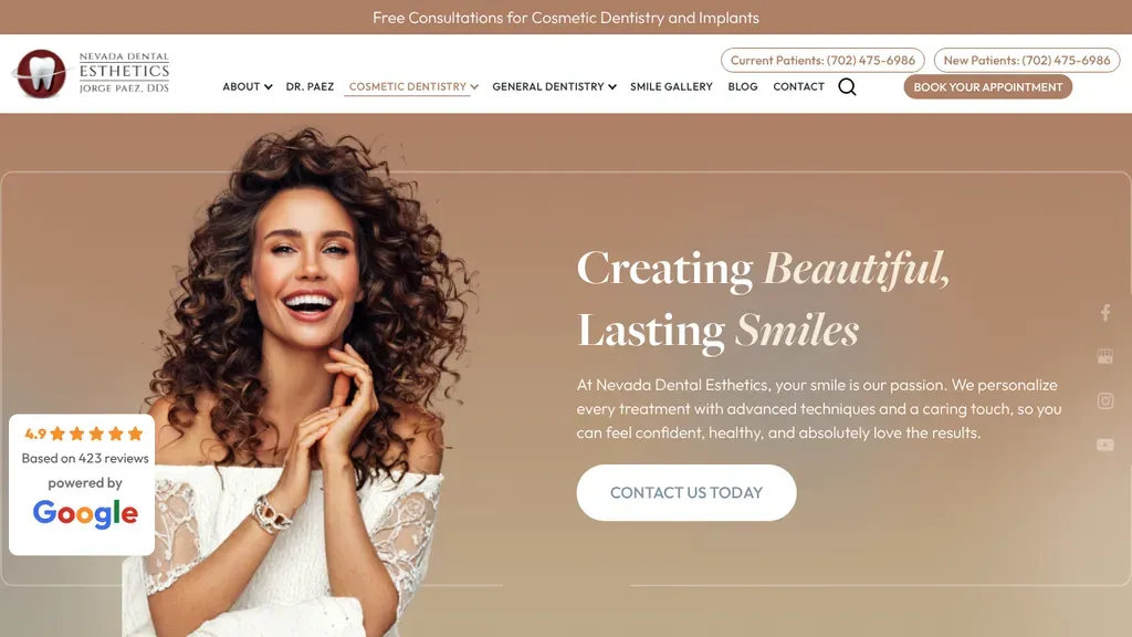 Nevada Dental Esthetics sitio web