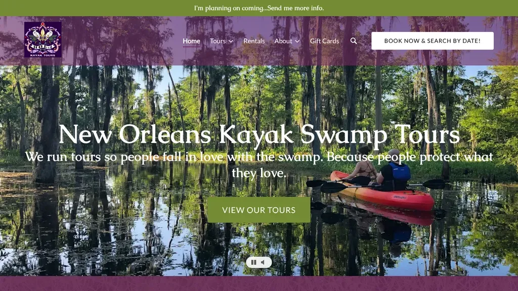 New Orleans Kayak Swamp Tours sitio web