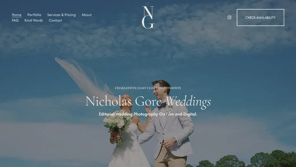 Nicholas Gore Weddings sitio web
