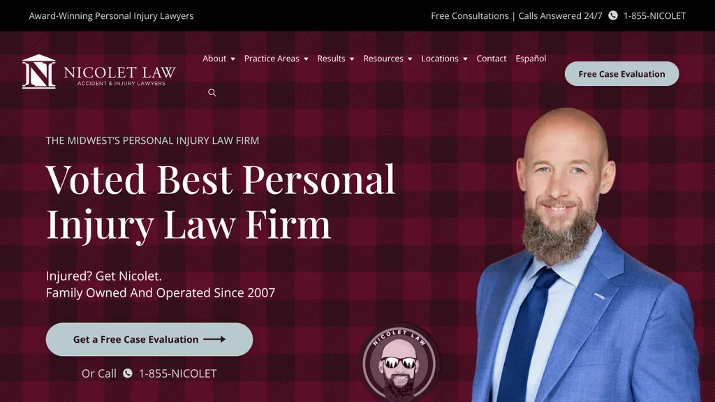 Nicolet Law Accident & Injury Lawyers sitio web