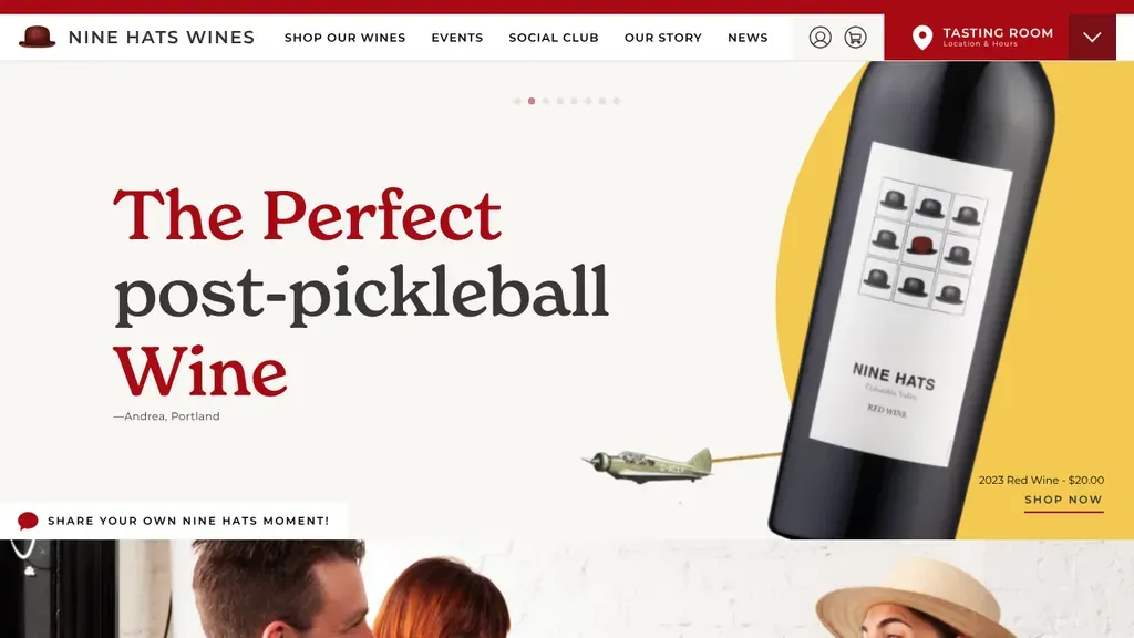 Nine Hats Wines sitio web