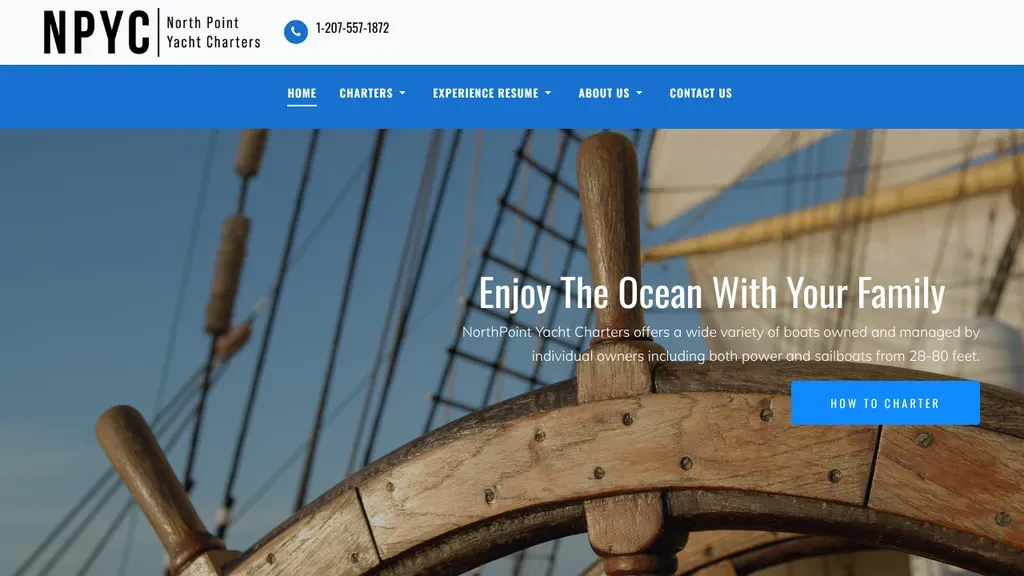 NorthPoint Yacht Charters sitio web