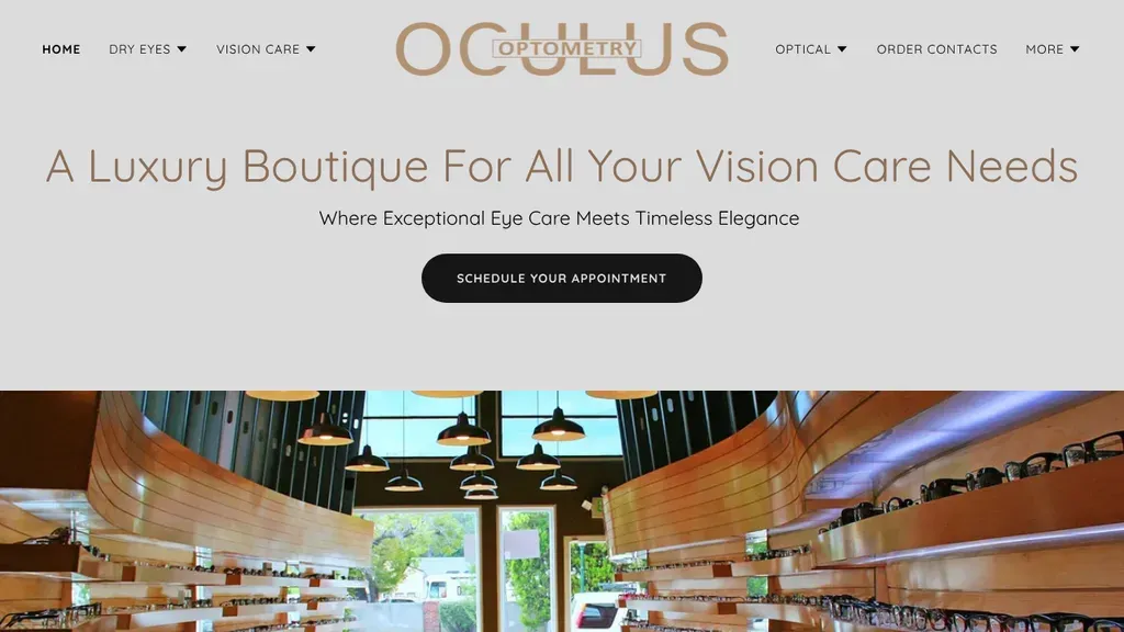 Oculus Optometry sitio web