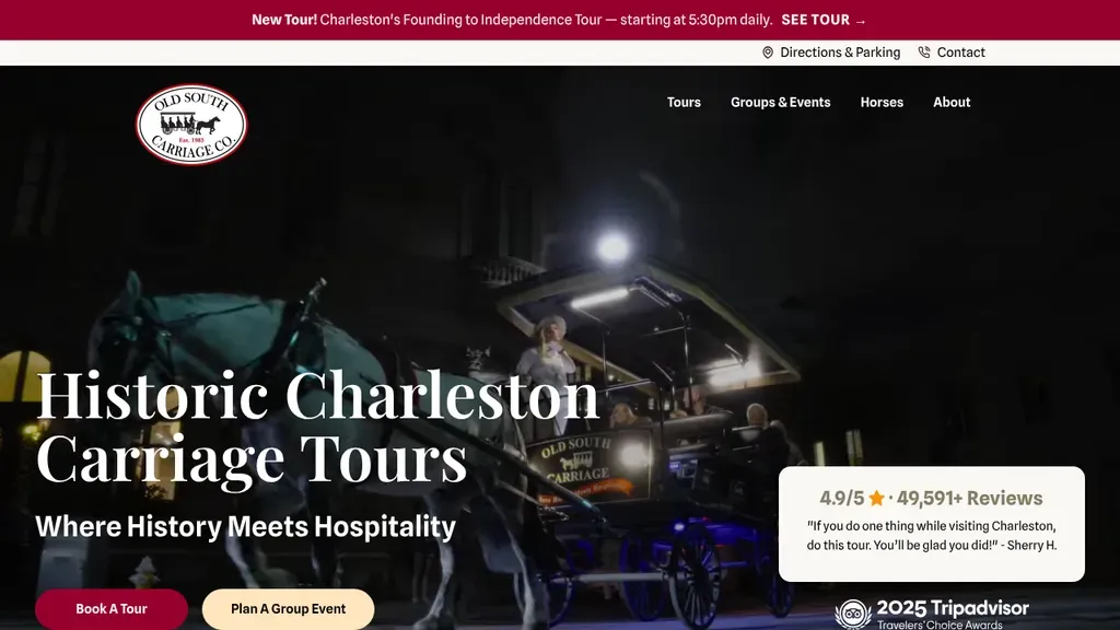 Old South Carriage Company sitio web