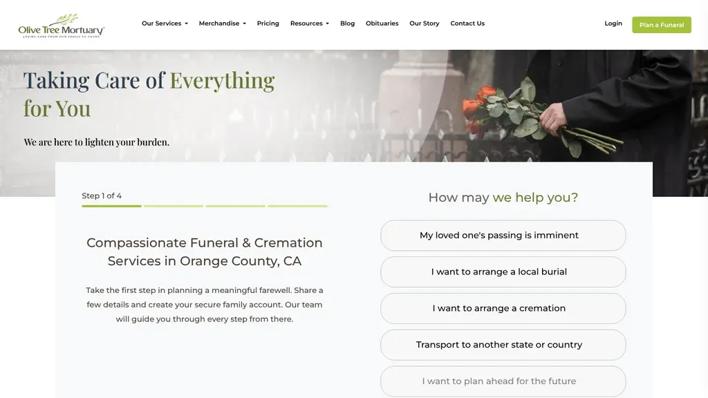Olive Tree Mortuary sitio web