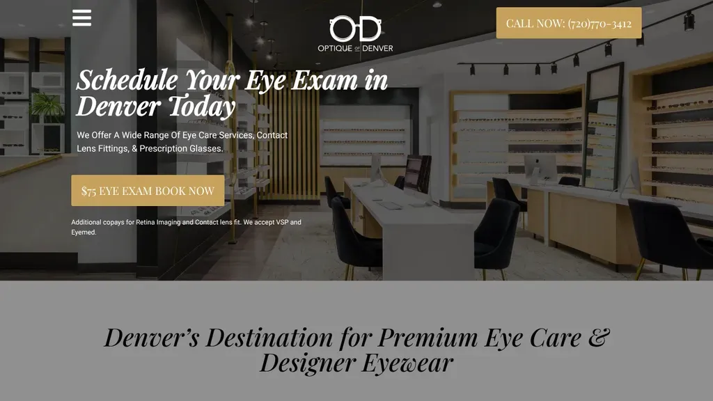 Optique of Denver sitio web