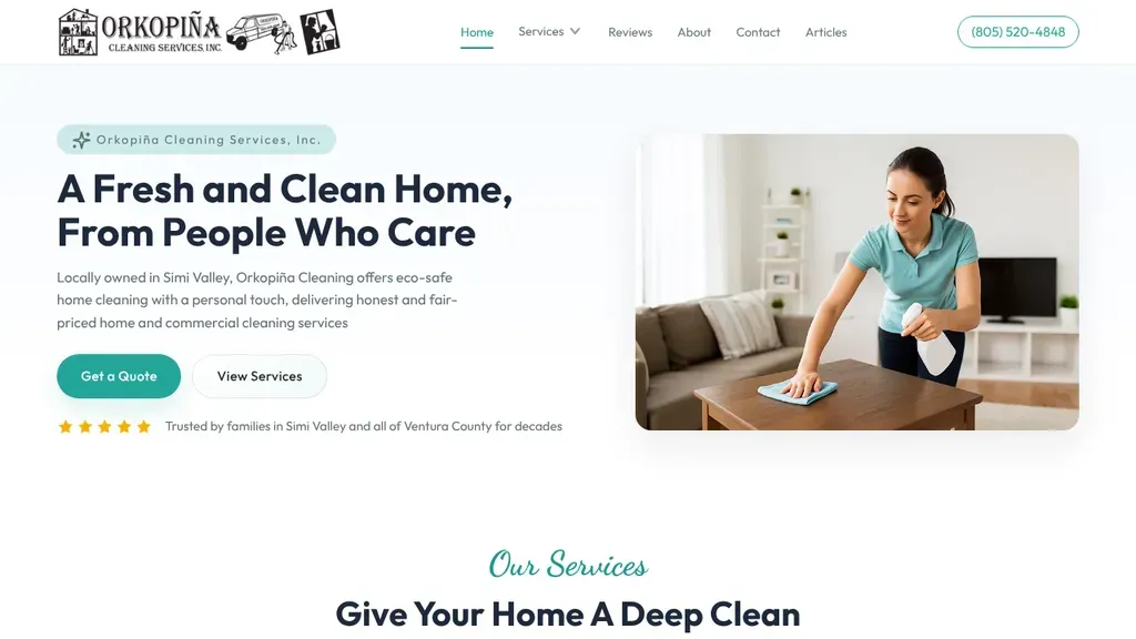 Orkopiña Cleaning Services sitio web