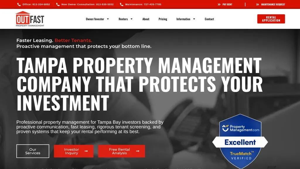 Out Fast Property Management website