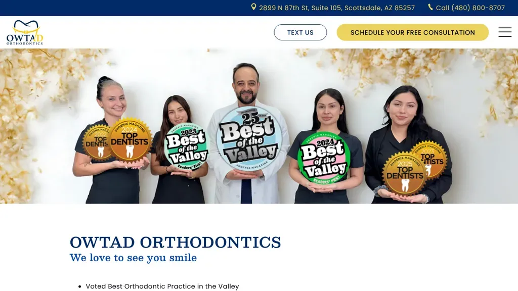 OWTAD Orthodontics sitio web