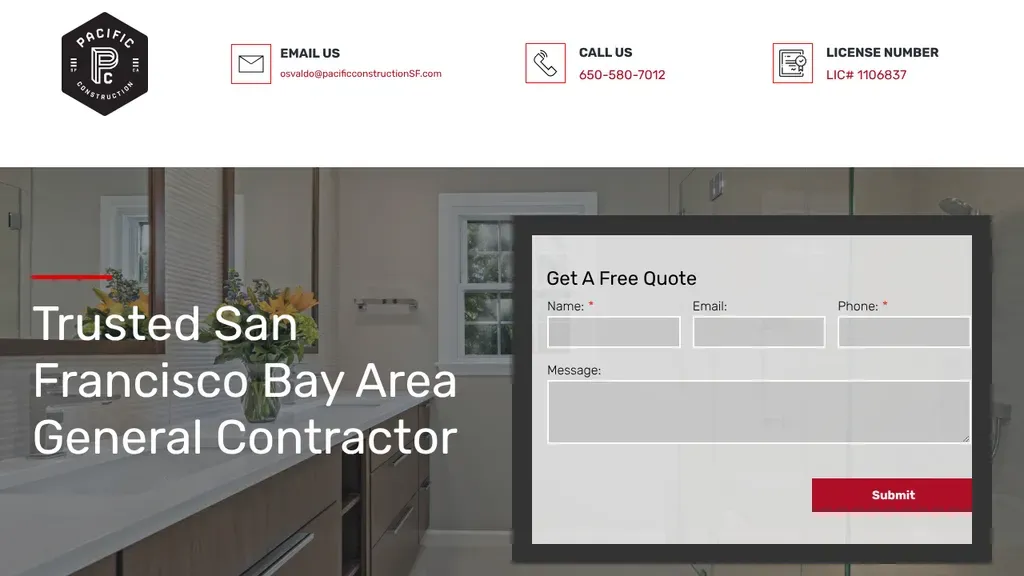 Pacific Construction, General Contractors San Francisco sitio web