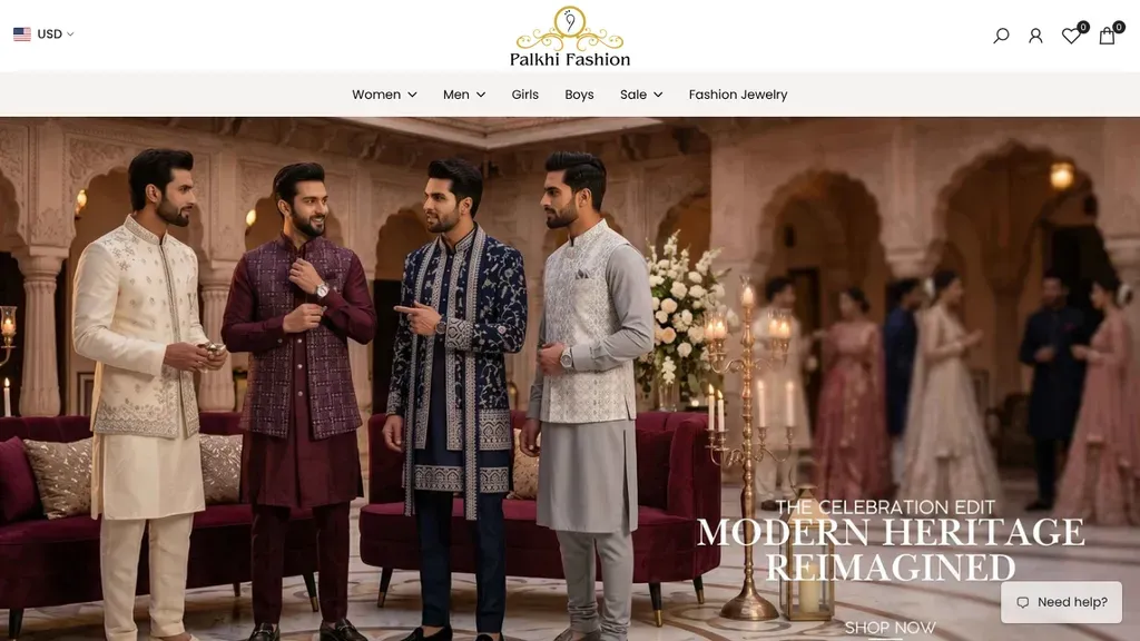 Palkhi Fashion sitio web