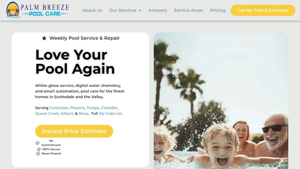 Palm Breeze Pool Care sitio web